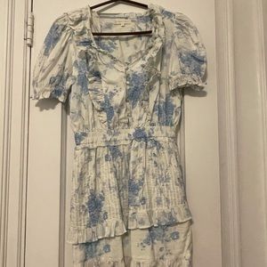 LoveShackFancy size small blue and white floral